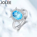 JOLEE戒指女S925银时尚托帕石彩色宝石饰品指环均码送女生礼物