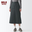 无印良品 MUJI 女式 丝光斜纹 裙子 BEK37C2A 半身裙 炭灰色 S