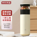 京东京造保温杯316L不锈钢 中秋节礼品 茶水分离带滤网泡茶杯雅致白500ml