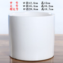 花盆陶瓷大号彩色简约中国风绿萝直筒花盆吊兰室内清仓 866无光白（送塑料托盘） 特大