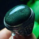 寻然老矿绿幽灵 戒指无优化全净体满满幽灵意境美造型大气上档次招财