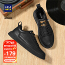 海澜之家HLA男鞋休闲皮鞋子男士板鞋运动鞋HAAXXM2AB70338 黑色夏季款42