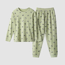 蕉内520H动物主题超级市场儿童家居服男女童棉感睡衣大童宝宝春秋季 沼绿-熊猫 120