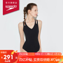 速比涛（Speedo）小黑裙系列修身显瘦连体泳衣女 8121110001 黑色 34