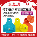 牧斯德猪耳标防脱落TPU激光带打字耳标牌兽用猪牛羊耳标母记消毒后发货 橙色无字100套/耳牌+公钉