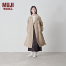 无印良品（MUJI）女式 不易沾水 双排扣大衣 风衣外套女秋季中长款 24年秋 米色 S 155/80A