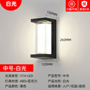微伙户外壁灯防水过道楼梯庭院门口室外led超亮防水灯阳台浴室墙壁灯 V款小号黑色30W白光