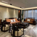 新中式客厅沙发组合全实木轻奢现代中式中国风高端乌金木家具 休闲2+双人+三人+茶几+2个角几