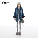 DZZIT地素棉服冬季灯芯绒复古时尚丹宁美学百搭上衣女 蓝色 M