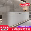 CNGAGUOJJ公司烤漆前台接待台美容院收银台弧形酒店迎宾服务台整形医院前台 2.6米一个抽屉一个键盘