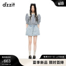 DZZIT【爱心老花】地素牛仔短裤2024夏季新款抽绳工艺裤子女蓝色 蓝色(短裤) S