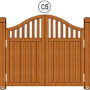 迎奇户外防腐木门实木门碳化围栏门仿古木门庭院拱门腰门小院花园门 C5款防腐木门