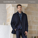 格罗尼雅（GORNIA）男士蓝色舒适潮流翻领商务简约经典毛呢含羊绒大衣男GBS22341201 蓝色 3XL