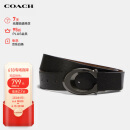 蔻驰（COACH）【官方直供】男士板扣腰带黑色皮质91305QBLVW