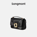 Songmont山下有松小号巧克力包小众设计师新款牛皮斜挎链条软手机包女夏季 黑色(现货)