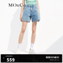 MO&Co.夏季修身高腰单车裤牛仔裤MBC2SOTT10 摩安珂 牛仔蓝色 27/M