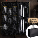 WINEWINGS水晶白酒分酒器家用玻璃小号红酒醒酒器中式酒盅带刻度倒酒壶套装 【金装礼盒套装】二壶八杯+手提袋