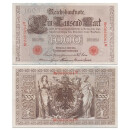 包邮 欧洲- 德国纸币 老版大票幅 已退出流通 非全新真品 旧币 1000马克 1910年 红字版1张