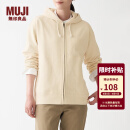 无印良品（MUJI）男女通用 紧密编织 毛圈棉 拉链连帽衫 男式女式无性别 ABI05A1A 原色 S-M (165/88A)