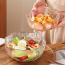 格娜斯玻璃沙拉碗家用透明玻璃碗套装日式创意蔬菜水果盘甜品碗三件套