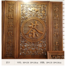 筠蒽鑫东阳木雕农村中堂挂画中式壁挂客厅挂件香樟木雕刻对联实木牌匾 138*138 茶字+字对联