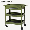 Gstandard 轻奢北欧ins风咖啡厅绿植油画室可移动收纳置物小推车311军绿色