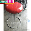 铁凳子圆的  叠放软面休闲软垫圆形快餐店简约家用铁发廊圆凳子的钢筋坐凳矮 西瓜红 4