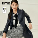 爱特爱（EITIE）修身翻领长款真皮皮衣外套时尚显瘦冬季新款大牌商场同款6893504 深蓝色31 38/M/160-84A