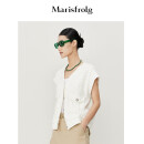 【日本进口纱织】Marisfrolg/玛丝菲尔2022春夏新品米白色小香风马甲 米白色 S