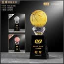 篮球奖杯定制运动会比赛NBA总mvp水晶定做刻字足球奖牌纪念品-【款式7】黑色雕刻底-蓝球款