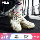 斐乐（FILA）官方跑步鞋女鞋掠夺者 2休闲鞋慢跑运动鞋情侣百搭休闲鞋 米色/雨雾灰-AN 37.5
