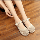 麦迪传奇MEDYSTER新款上市北京绣花布鞋女 平底 牛筋底 中老年妈妈鞋 新款 米色 提花布料 39