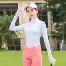 POLO GOLF 夏季女士高尔夫冰丝防晒打底衣衫 户外运动长袖T恤内衣 运动球服 白色 XL