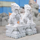 语森忆石雕麒麟一对大门口汉白玉石象户外庭院石材造景抱鼓石门墩摆件 【汉白玉精雕麒麟】只售精品 高度100长55宽35cm一对