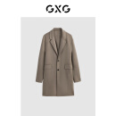GXG男装 商场同款多色含羊毛长款大衣 2023年冬季新品GEX12629374 卡其色 175/L
