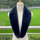 高档狐狸毛大毛领水貂毛领整皮毛一体西装青果领牛角领真毛领单买 水貂毛黑色