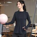 KEJIMITAO大码跑步上衣女秋季健身瑜伽服运动外套拉链宽松速干长袖胖mm 黑色 L (建议105-125斤)