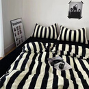 狐狸鹿ins简约高颜值黑紫混搭被套四件套床上用品床单被罩宿舍床 X米兰 2.0m四件套 被套2.0*2.3m