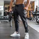 撸铁狼深蹲训练休闲运动长裤潮流男士弹力速干体能跑步健身束脚裤 深灰色 XL