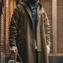 马登工装 美式复古磨毛连帽风衣男秋M51改良做旧全棉防风字母印花外套 咖啡色 （宽松偏大） XL