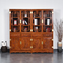 三匠名居红木家具非洲花梨（学名：刺猬紫檀）书柜书房书架文件柜实木背景墙酒柜隔墙柜实木中式博古架家具 一对：196长*35宽*198高