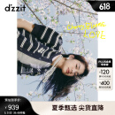 DZZIT地素2023年夏季新款复古文艺泡泡袖珠片绣设计针织衫女3H2E5246A 黑色 M
