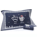 轻奢枕巾一对黑色耐脏不掉色枕巾卡通大人枕头巾学生抖音网红 情侣杯黑一对