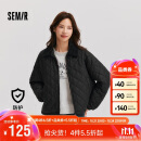 森马（Semir）棉服女灯芯绒翻领菱形格复古2024冬三防宽松轻薄棉衣109724112007