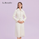 拉珂蒂（La Koradior）修身通勤时尚商场同款2024气质过膝毛呢大衣女 本白色 M