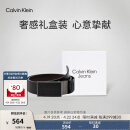 Calvin Klein Jeans男士真皮双面用金属板扣平滑扣牛皮腰带节日礼物HC589H38 001-太空黑 90cm