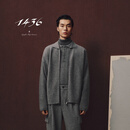 1436珍稀小山羊绒2024早秋新品小翻领螺纹袖双提加厚男士羊绒开衫 深灰 175/92A/L