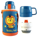 杯具熊（BEDDYBEAR）儿童保温杯带吸管儿童水杯316不锈钢双盖两用宝宝水杯男女儿童杯子600ML 3D版-狮子