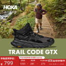 HOKA ONE ONE男女款秋冬中帮轻量舒适防水户外徒步鞋TRAIL CODE GTX 黑色/鸦黑色-男款 43