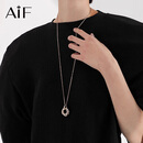 AIF圆环毛衣链女长款项链年轻款高级感秋冬卫衣链衣服配饰时尚饰品 圆环毛衣链